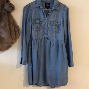 Denim long sleeved dress